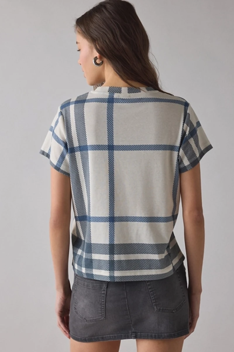 NYC Applique Graphic Plaid Boxy Tee