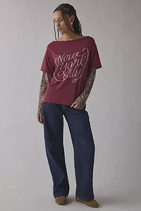 NYC Graphic Layered Leopard Print Long Sleeve Tee