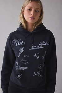 Scribble Art Graphic Pullover Hoodie Sweatshirt