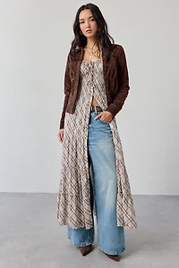 Kimchi Blue Samira Puff Sleeve Smocked Button-Front Layering Maxi Dress