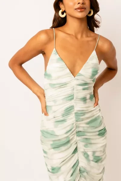 Amy Lynn Ruched Mesh Maxi Dress