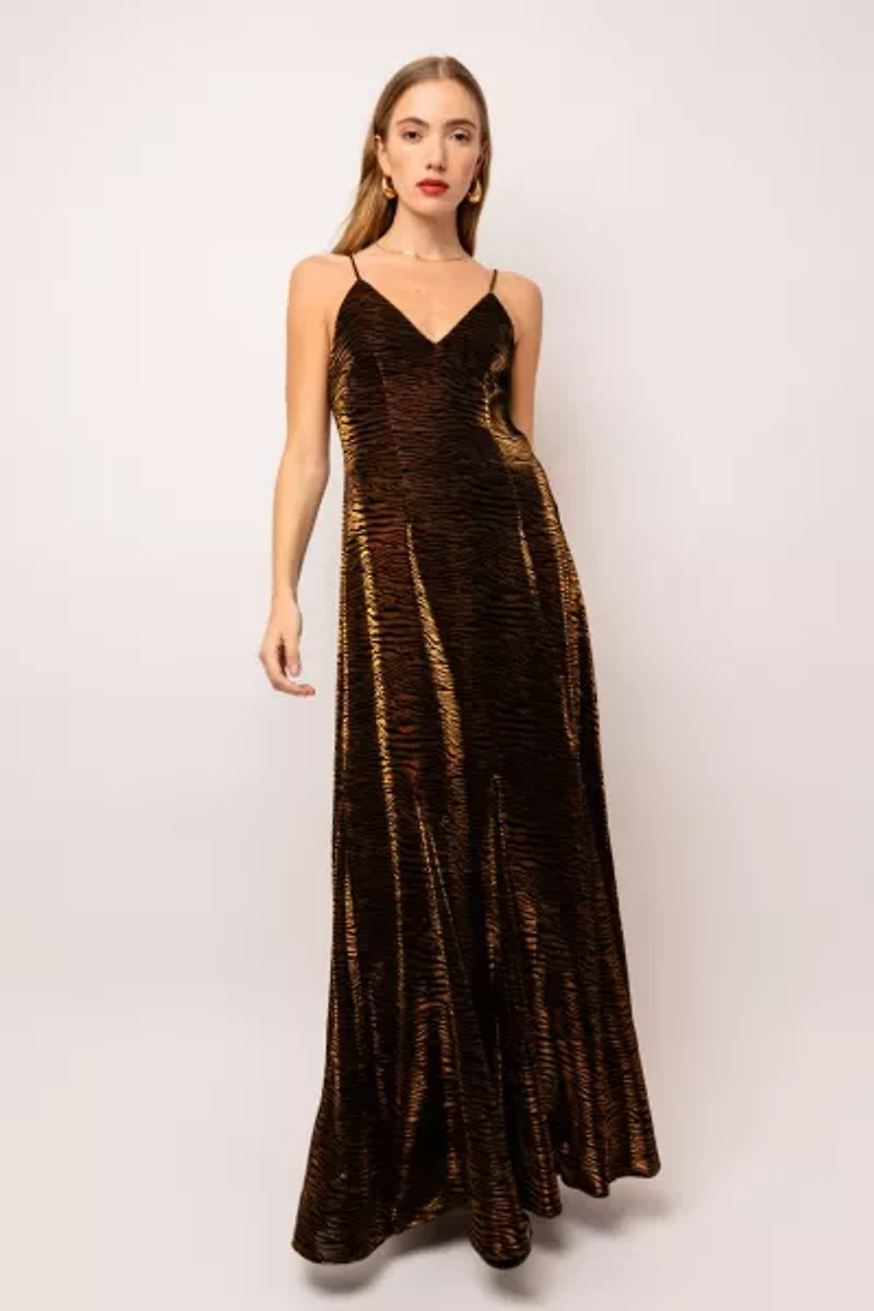 Amy Lynn Tiger Velvet Maxi Dress