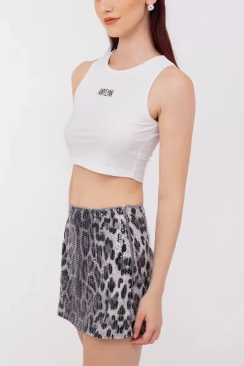 Amy Lynn Sequin Cheetah Mini Skirt