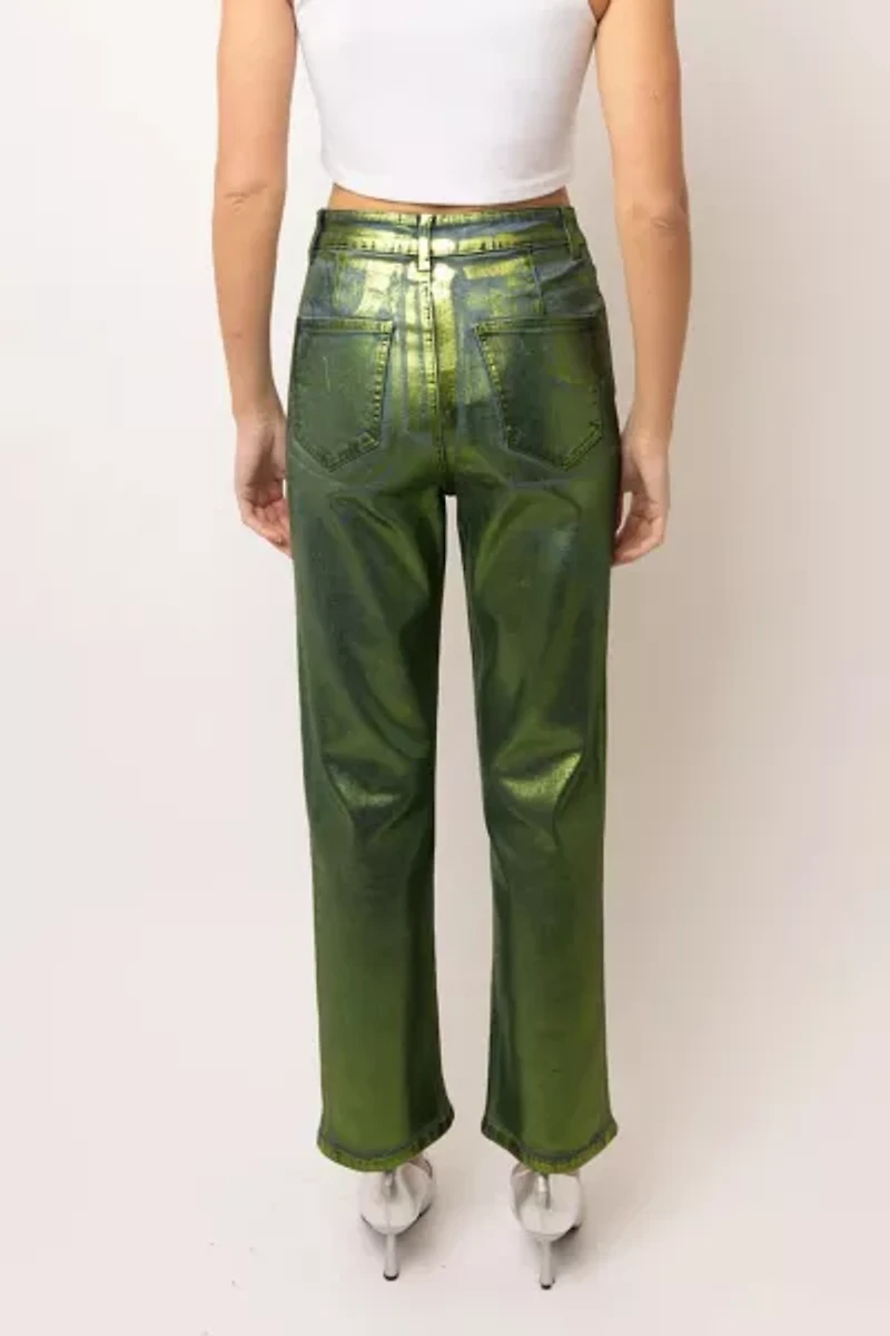Amy Lynn Lupe Foil Coated Denim Pant