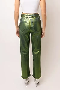 Amy Lynn Lupe Foil Coated Denim Pant