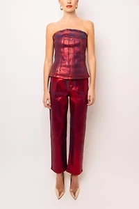 Amy Lynn Lupe Foil Coated Denim Pant