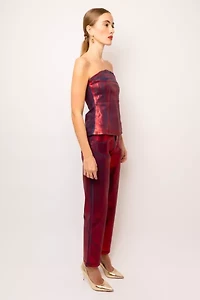 Amy Lynn Lupe Foil Coated Denim Pant