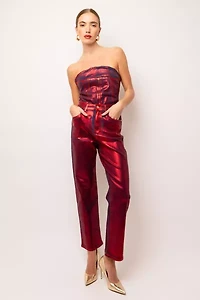 Amy Lynn Lupe Foil Coated Denim Pant