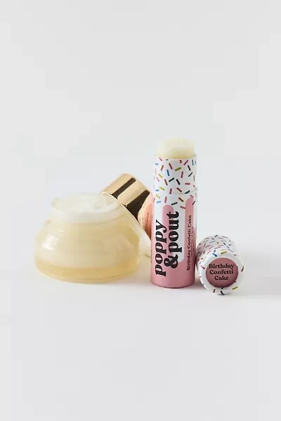 Poppy & Pout Birthday Confetti Cake Lip Care Gift Set
