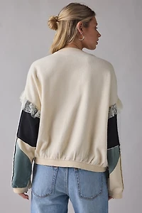 BDG Cooper Lace Trim Patchwork Crew Neck Pullover