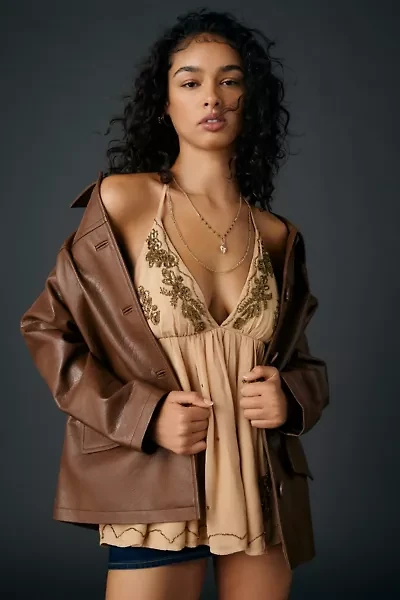 UO Edith Embellished Tunic Babydoll Top