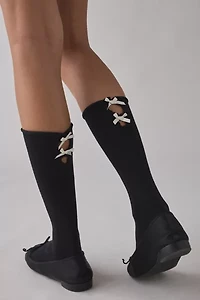 Ribbon Bow Slouchy Sock