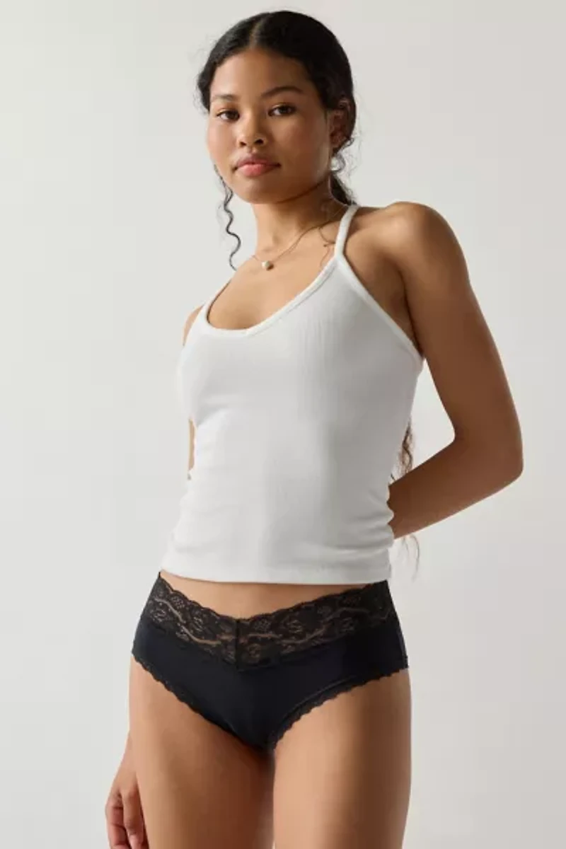 Out From Under Lace Trim Cotton Cheeky Undie