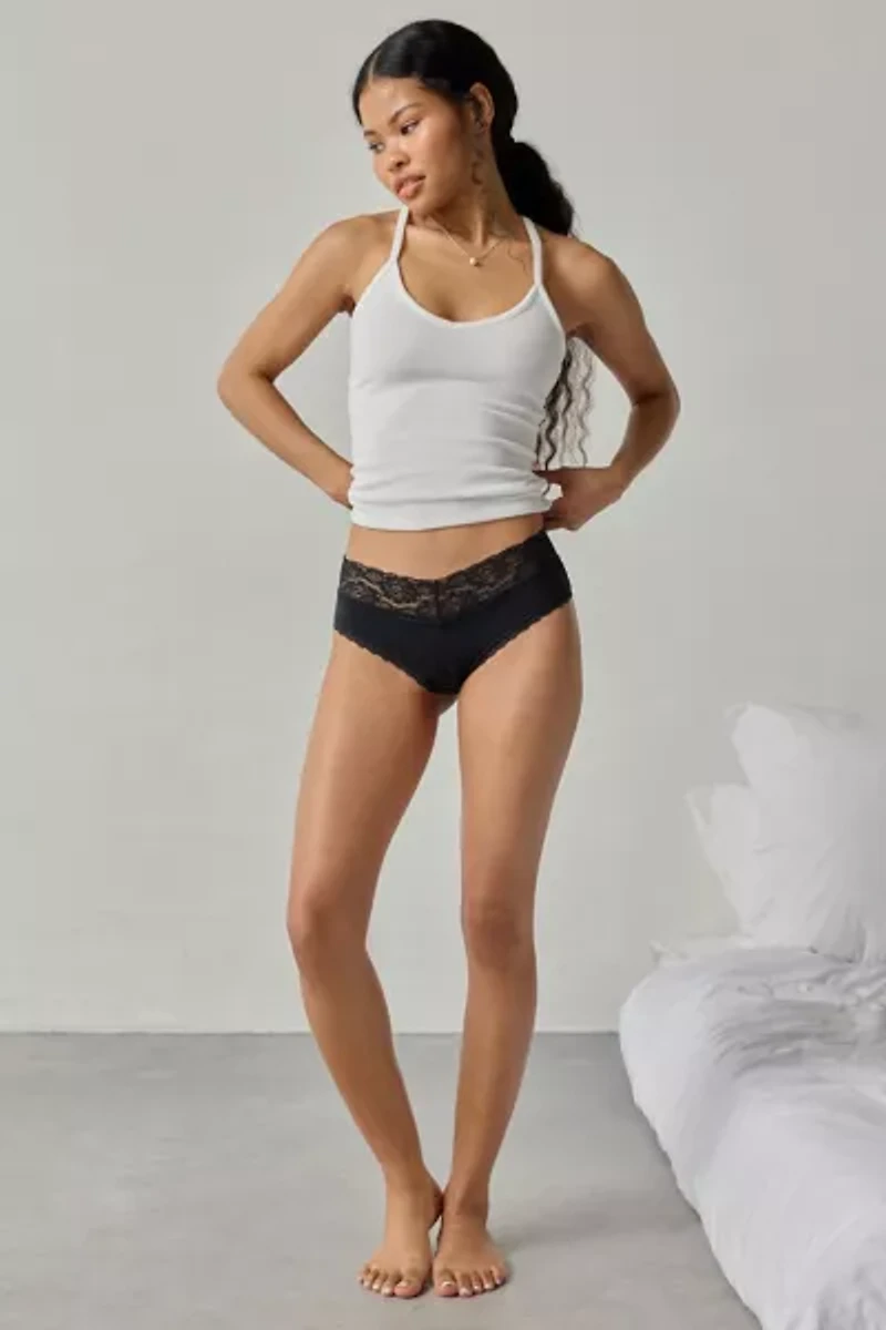 Out From Under Lace Trim Cotton Cheeky Undie