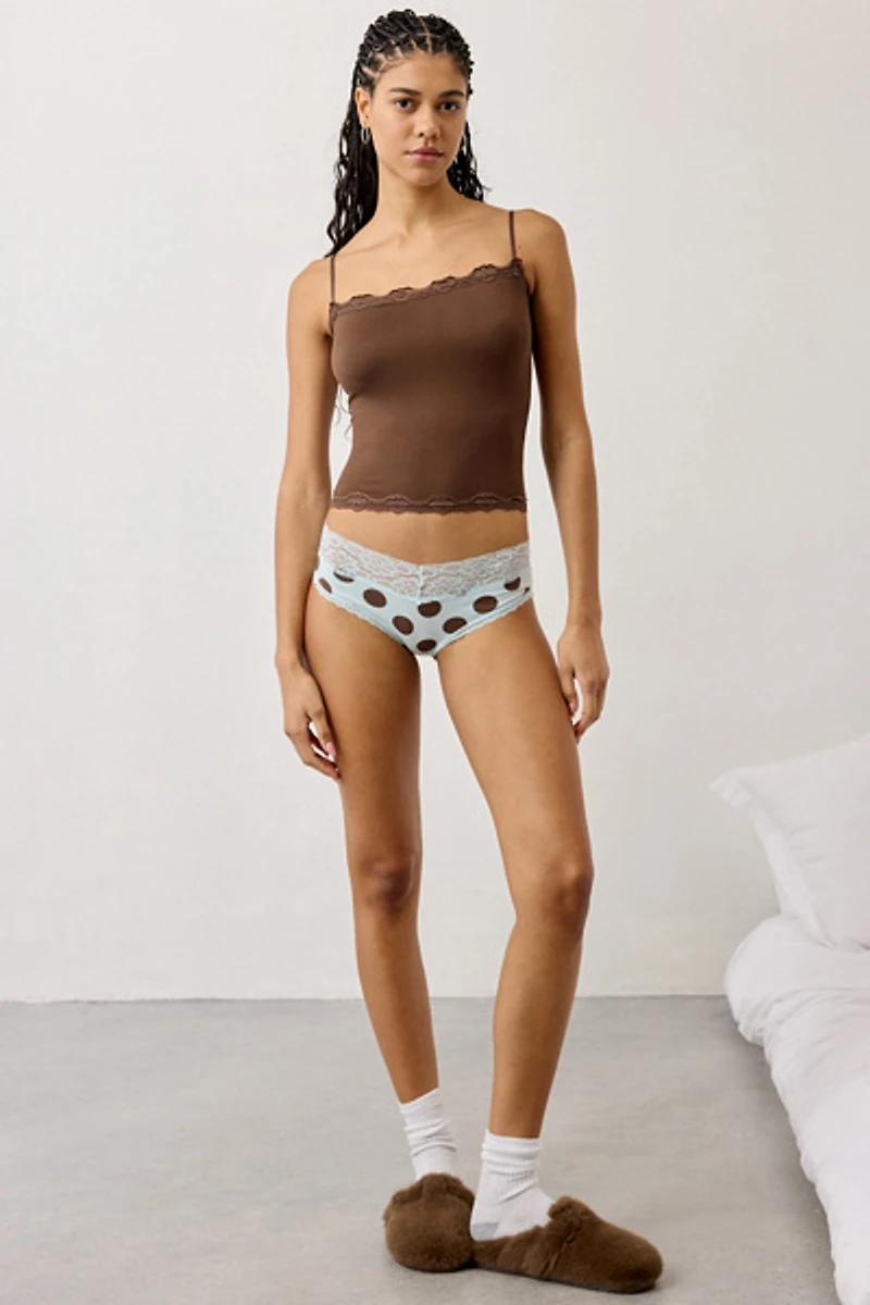 Out From Under Lace Trim Cotton Cheeky Undie