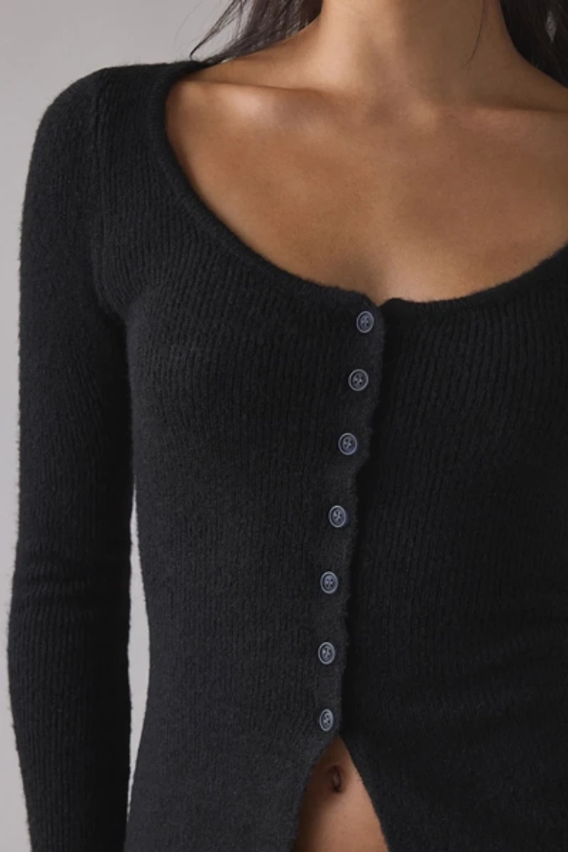 Kimchi Blue Frankie Scoop Neck Flyaway Cardigan