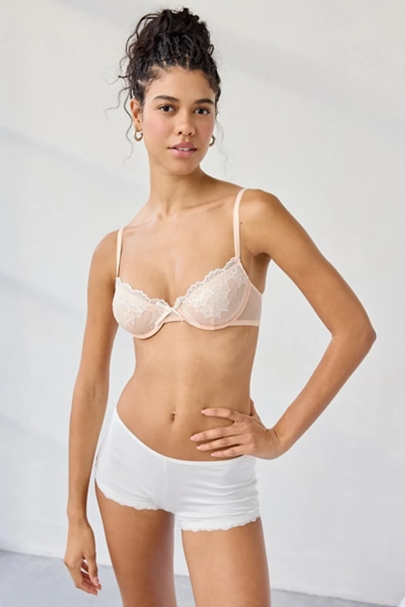 Out From Under Eva Daydream Lace Trim Mesh Underwire Bra