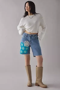 ReMADE By UO Handmade Crochet Patched Jorts