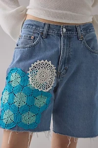 ReMADE By UO Handmade Crochet Patched Jorts
