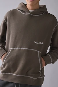 Museum Of Peace & Quiet Wordmark Reverse Stitched Hoodie Sweatshirt