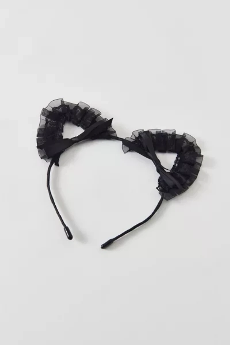 Lacey Bow Cat Ears Headband