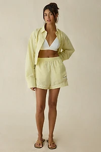 Calvin Klein Embroidered Logo Cotton Poplin Track Shorts