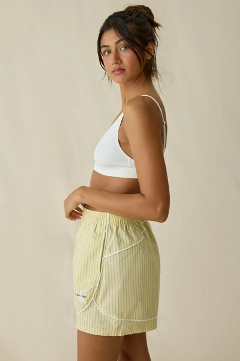 Calvin Klein Embroidered Logo Cotton Poplin Track Shorts