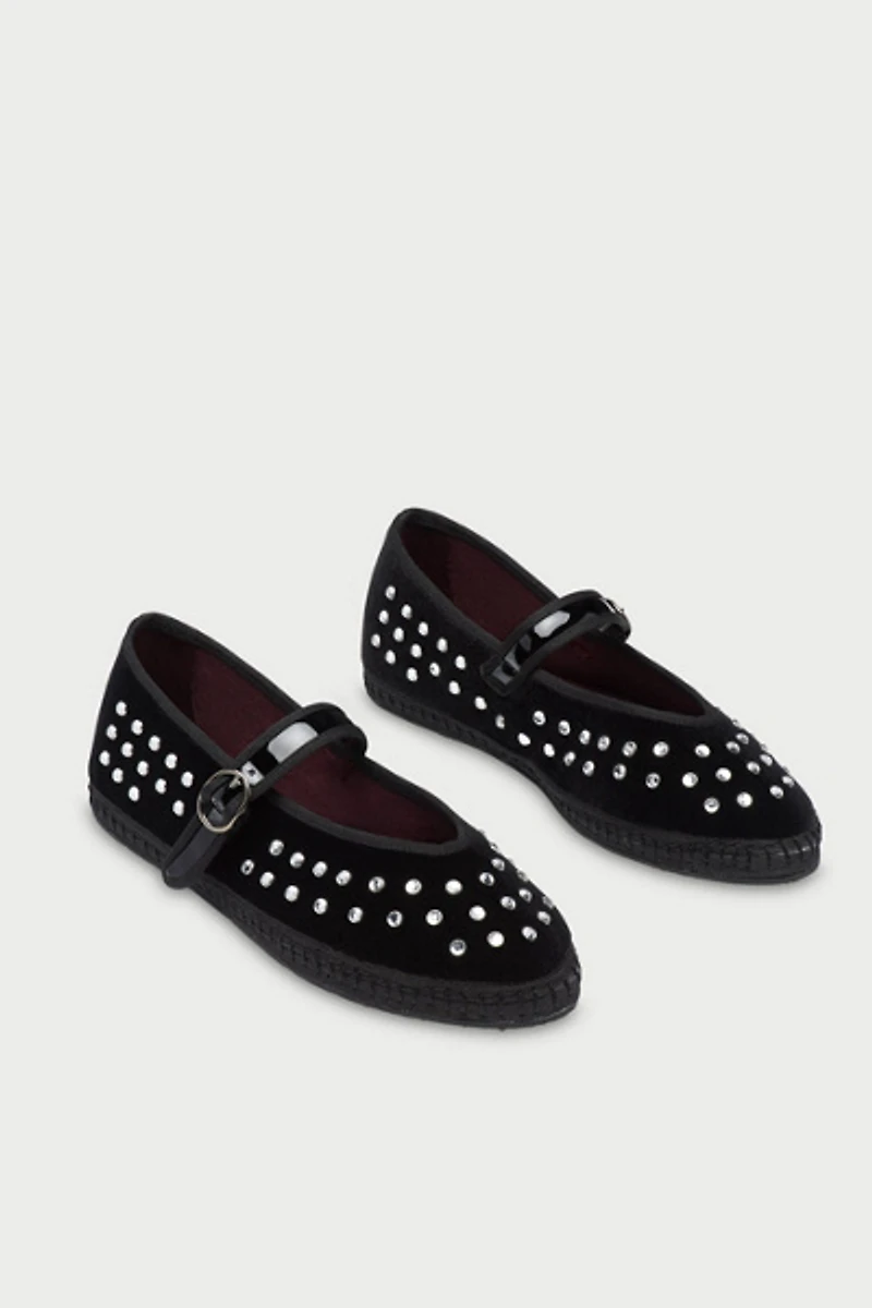 Flabelus Mae Studded Mary Jane Flat