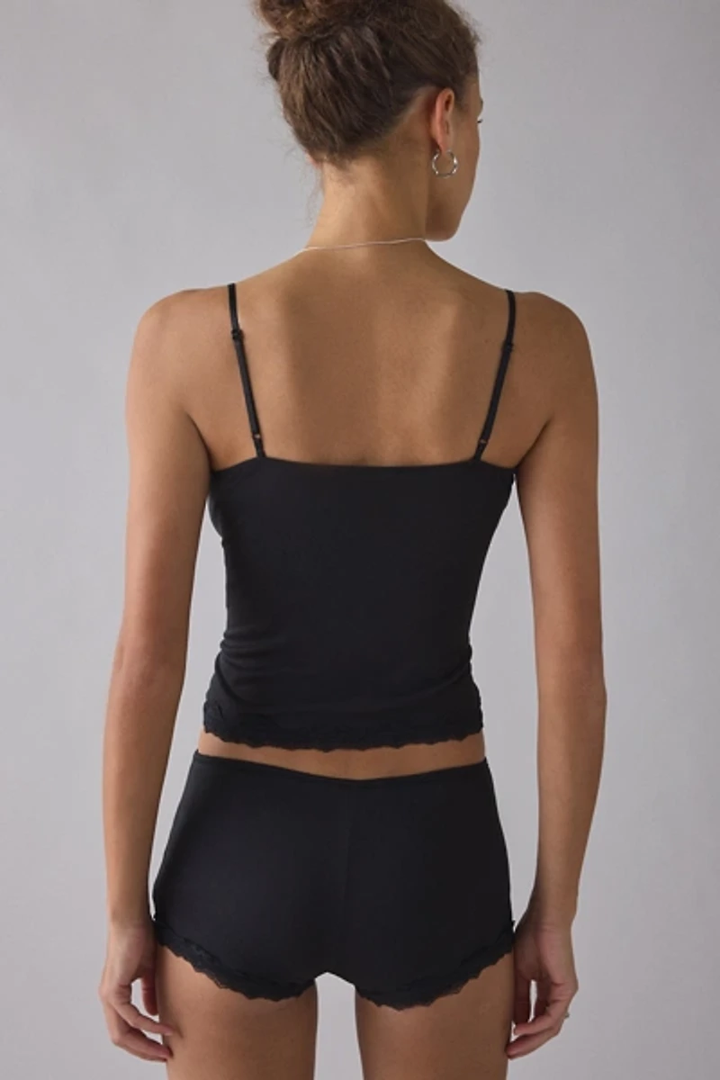 Out From Under Elise Lace Trim Cami + Micro Short PJ Set