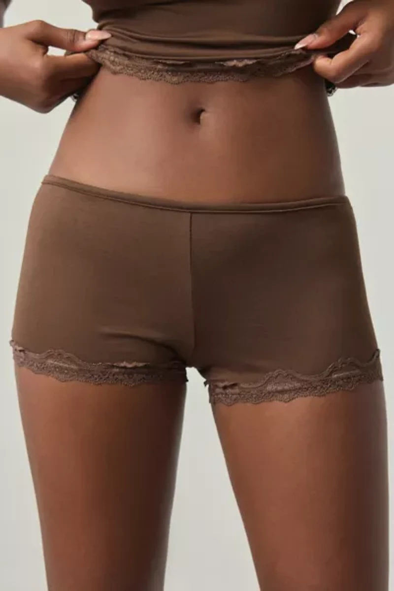 Out From Under Elise Lace Trim Cami + Micro Short PJ Set