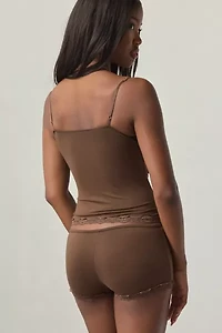 Out From Under Elise Lace Trim Cami + Micro Short PJ Set