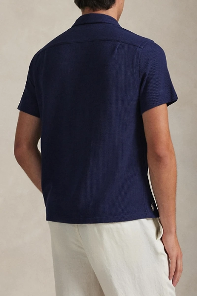Polo Ralph Lauren Waffle Knit Cotton-Linen Short Sleeve Shirt