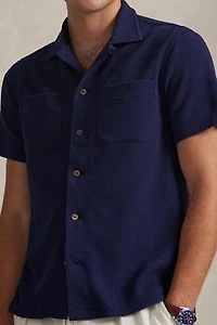Polo Ralph Lauren Waffle Knit Cotton-Linen Short Sleeve Shirt