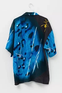 Vintage Y2K All Over Print Spider Graphic Button Up Shirt