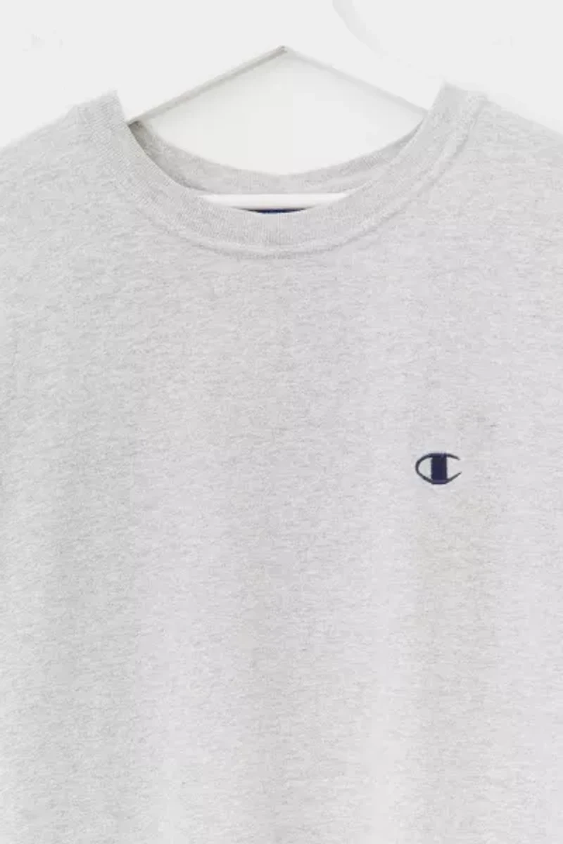 Vintage Y2K Champion Heather Gray Embroidered Logo T-Shirt
