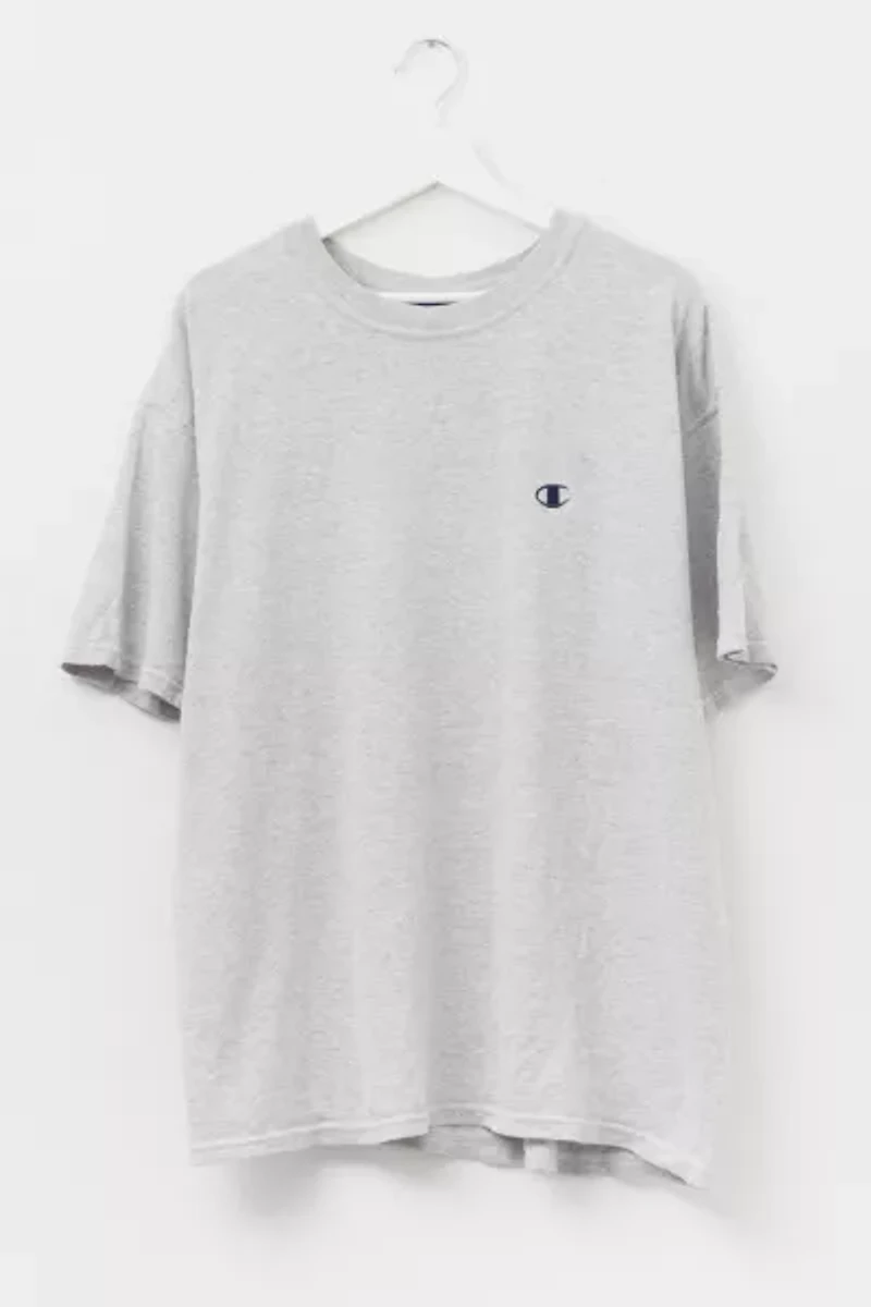 Vintage Y2K Champion Heather Gray Embroidered Logo T-Shirt