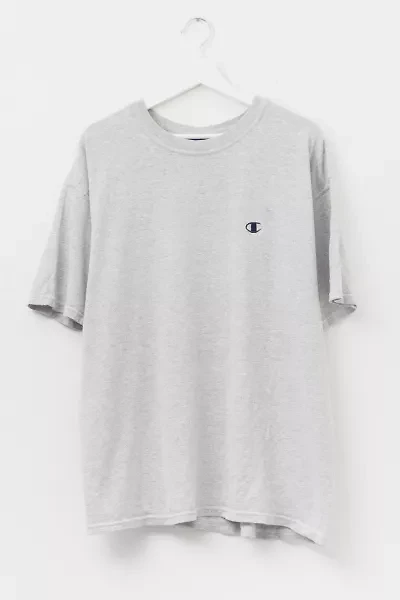 Vintage Y2K Champion Heather Gray Embroidered Logo T-Shirt