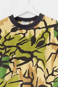Vintage 1980s Distressed Predator Branch Camo Ringer T-Shirt