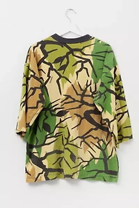 Vintage 1980s Distressed Predator Branch Camo Ringer T-Shirt
