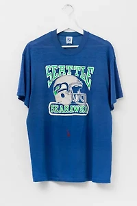 Vintage 1980s Seattle Seahawks Distressed Paper Thin Graphic T-Shirt