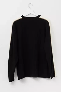Vintage 1990s Union Bay Black Stripped Pull Over Sweater