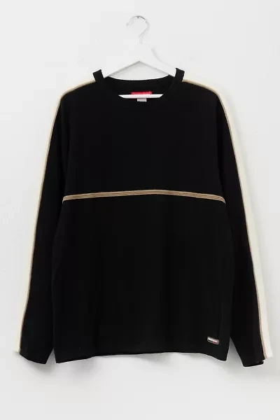 Vintage 1990s Union Bay Black Stripped Pull Over Sweater