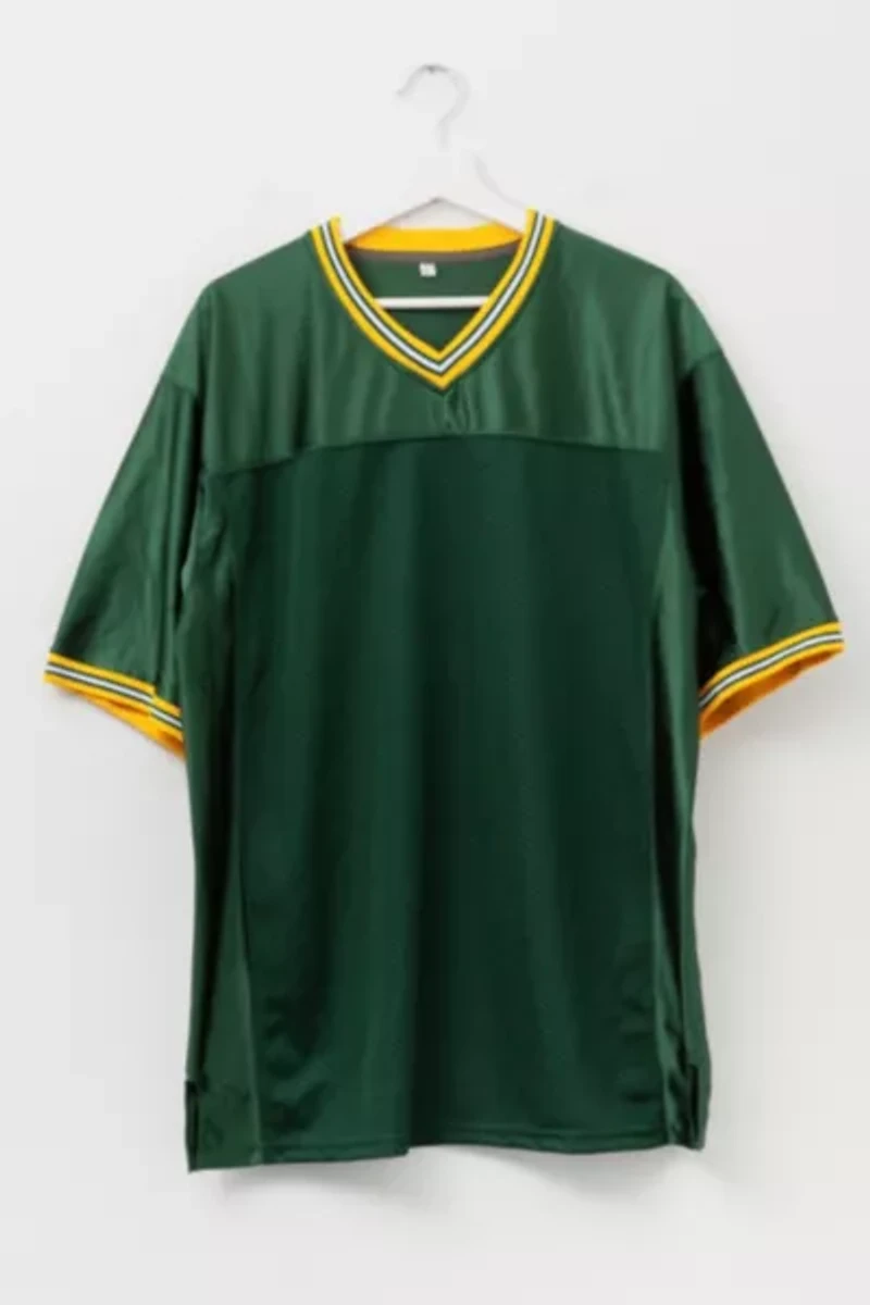 Vintage Y2K Green Yellow Mesh Blank Football Jersey
