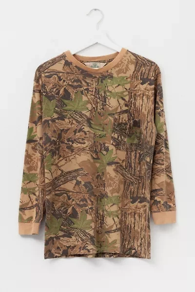 Vintage 1990s Camo Long Sleeve Pocket T-Shirt Real Tree