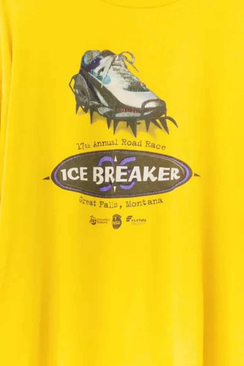 Vintage 1990s Distressed Ice Breakers 96 Shoe Graphic Long Sleeve T-Shirt