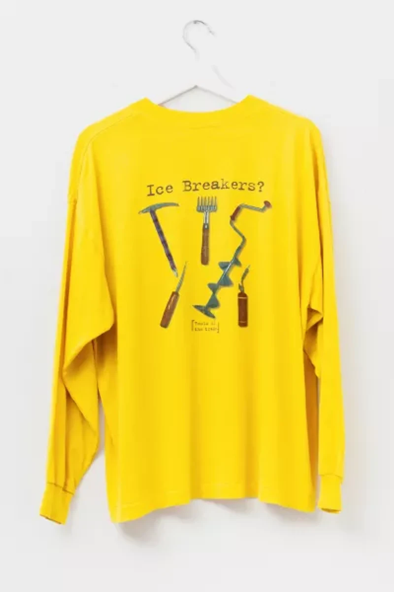 Vintage 1990s Distressed Ice Breakers 96 Shoe Graphic Long Sleeve T-Shirt