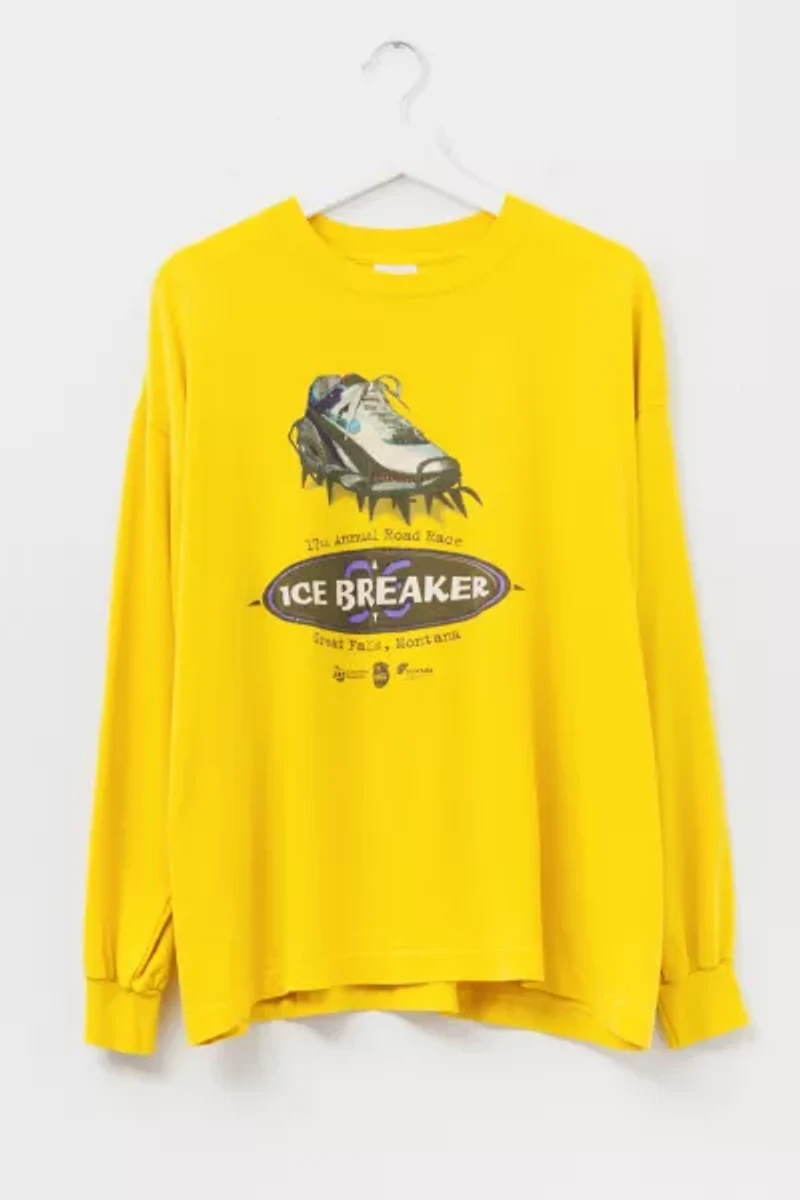 Vintage 1990s Distressed Ice Breakers 96 Shoe Graphic Long Sleeve T-Shirt