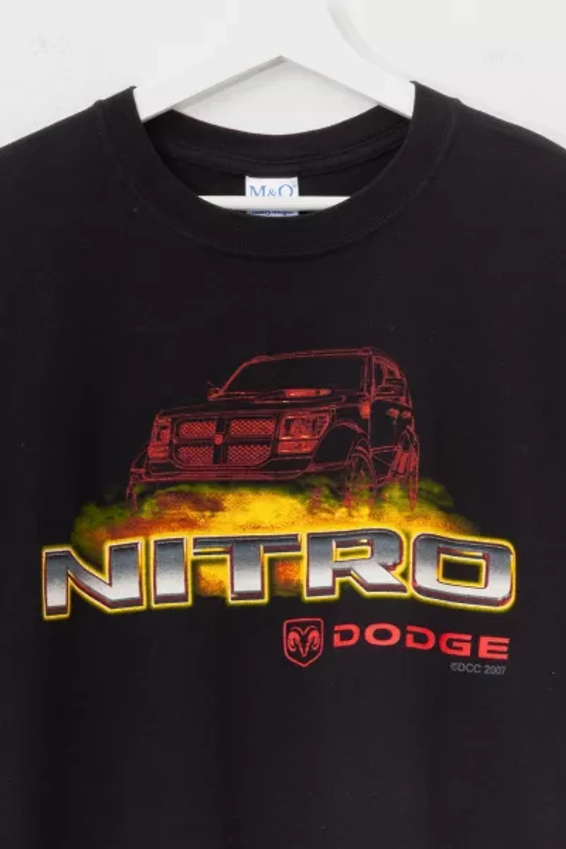 Vintage Y2K Dodge Nitro Truck Black Graphic T-Shirt