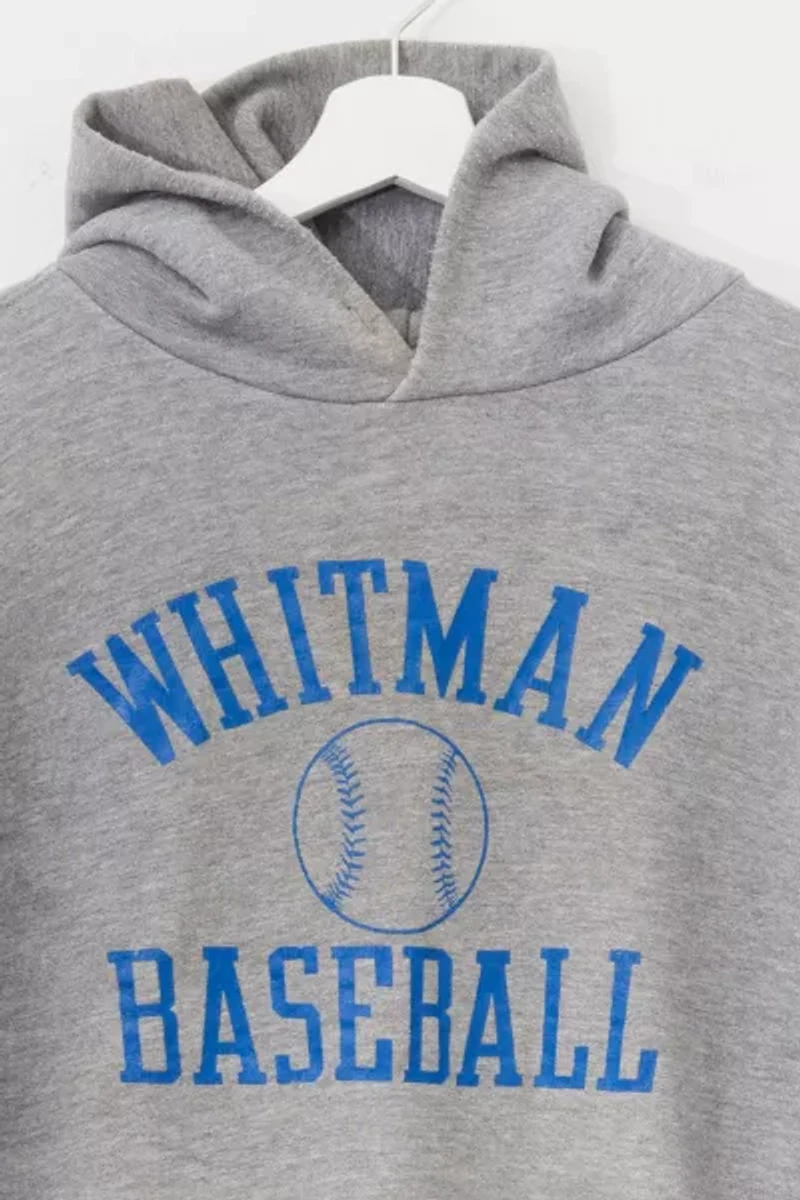 Vintage 1990s Russell Athletic Distressed Baseball Graphic Hoodie Spell Out Sweatshirt Made in USA