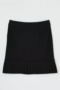 Vintage Y2k Black Pinstripe Pleated Mini Skirt